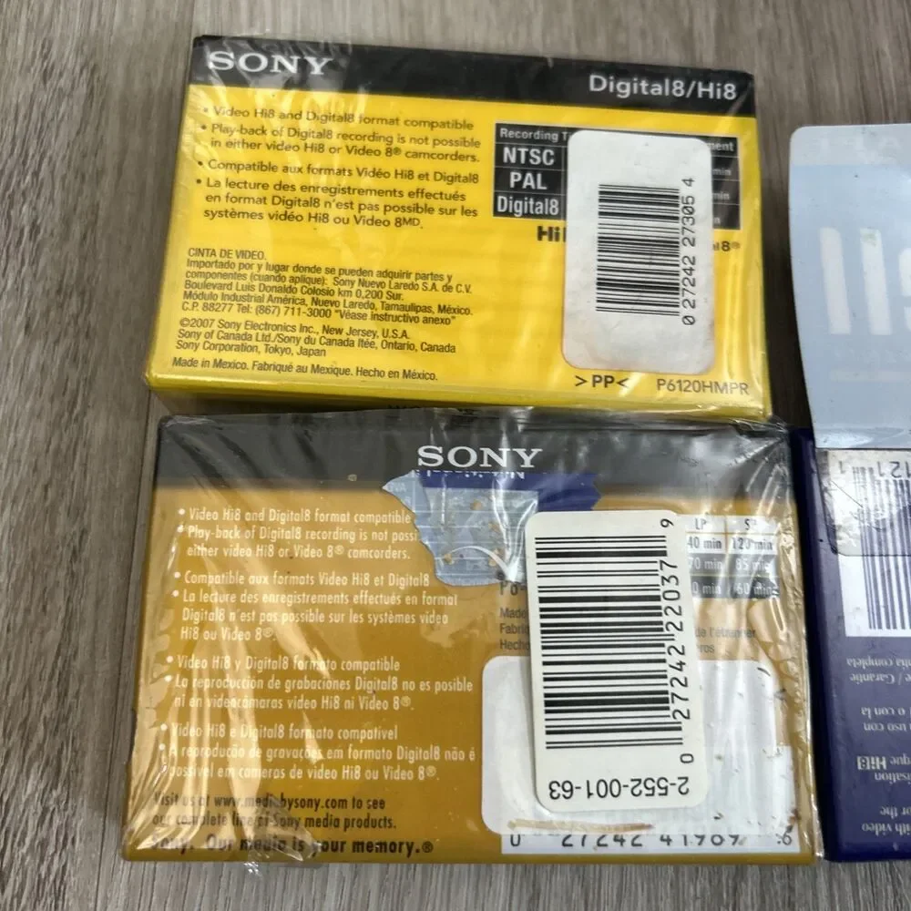 Sony Maxell HMP Hi8 Digital 8 Set of 3 NEW Video Cassette Tapes Blank 120/60